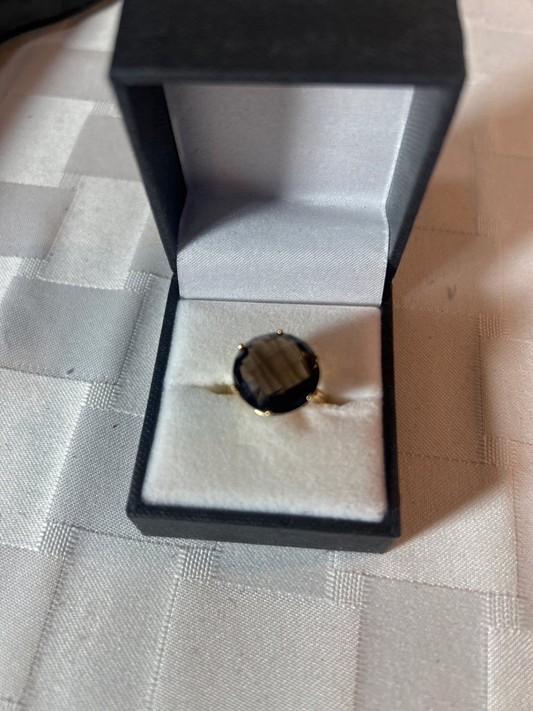 14K gold ring with cut gem stone - image 1 of 4