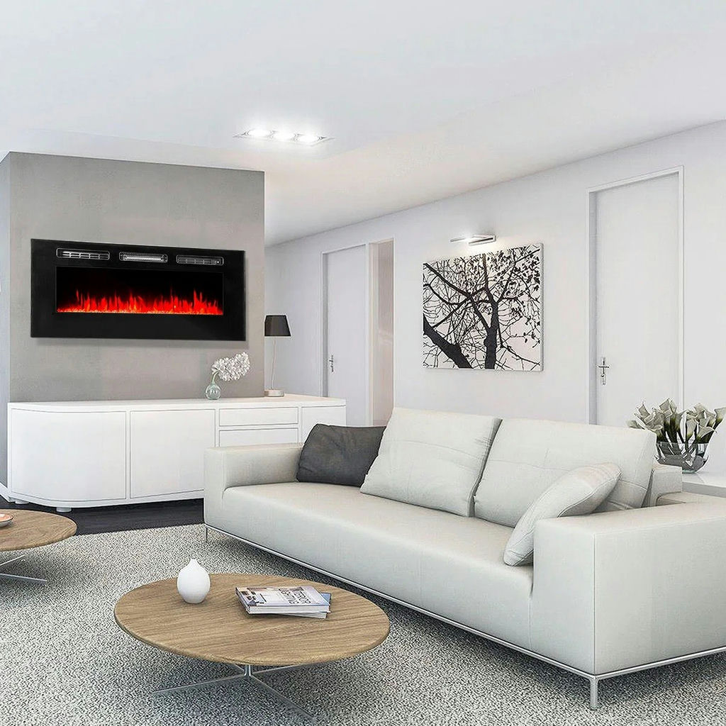 OSKAR 50'' W BLACK ELECTRIC FIREPLACE INSERT WITH 51000 BTU VALUED AT $375.00 - image 1 of 8