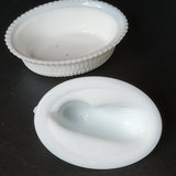 Antique Milk Glass Animal on Basket Dishes - thumbnail 10 of 12