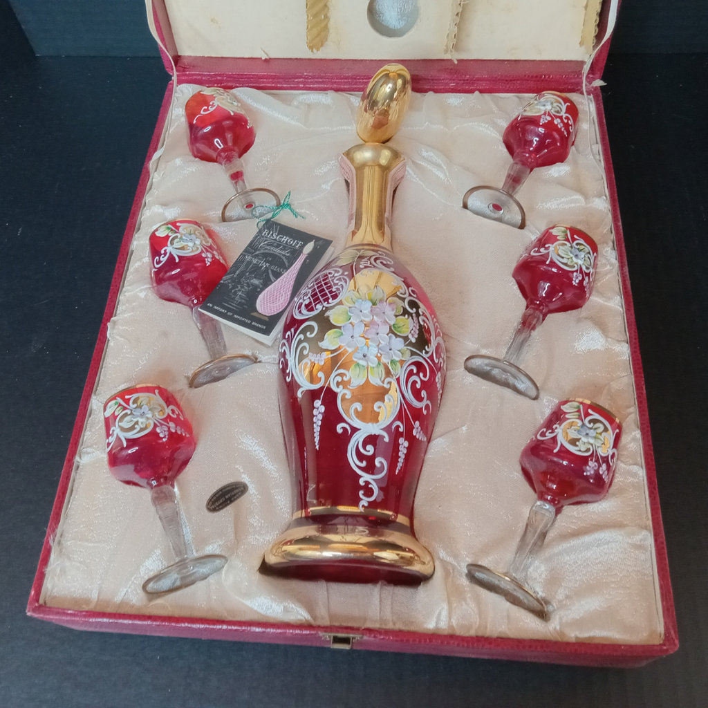 Vintage Biscoff Venetian Glass Cordial Set - image 2 of 14