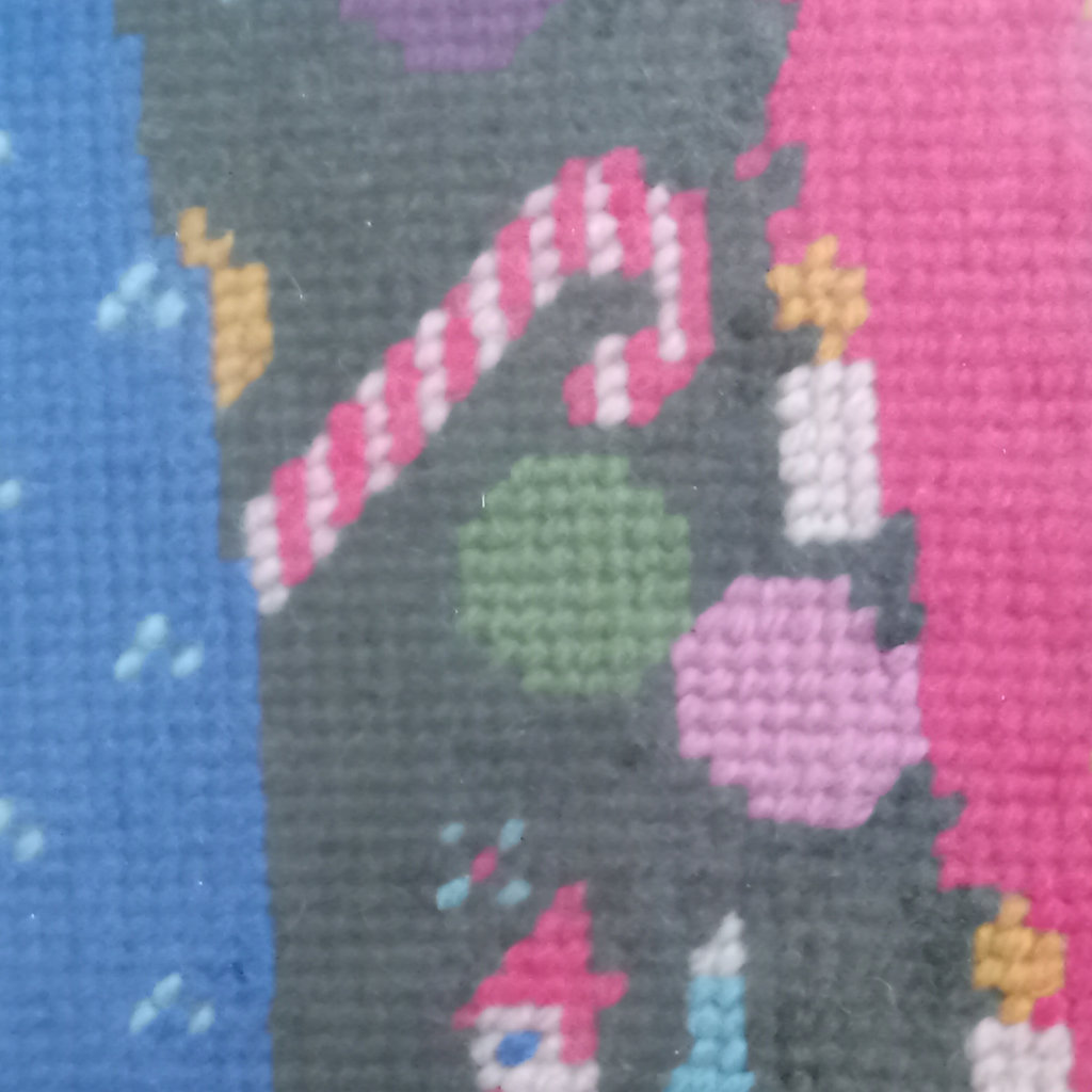 Antique Framed Christmas Cross Stitch - image 4 of 5