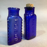 Antique Colored Glass Elixir Bottles - thumbnail 2 of 5