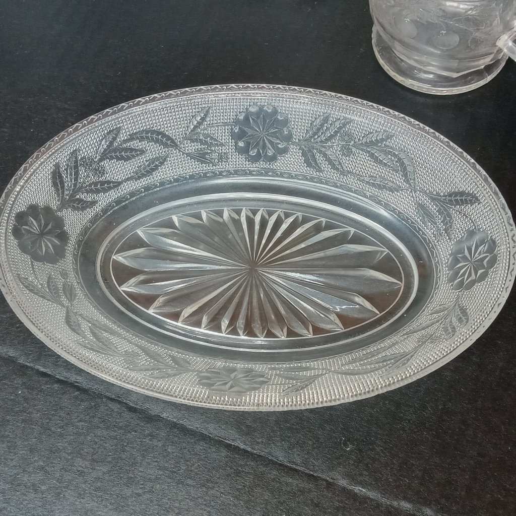 Antique EAPG: Star & Feather / Raised Flowers - image 2 of 8