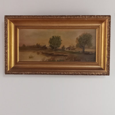Antique Framed Landscape Painting - Image 1 of 11