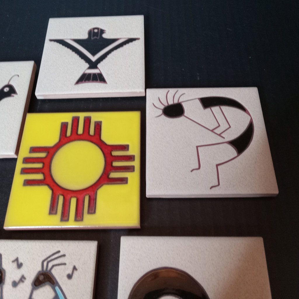 Native American Hand Painted Ceramic Tiles - image 3 of 8