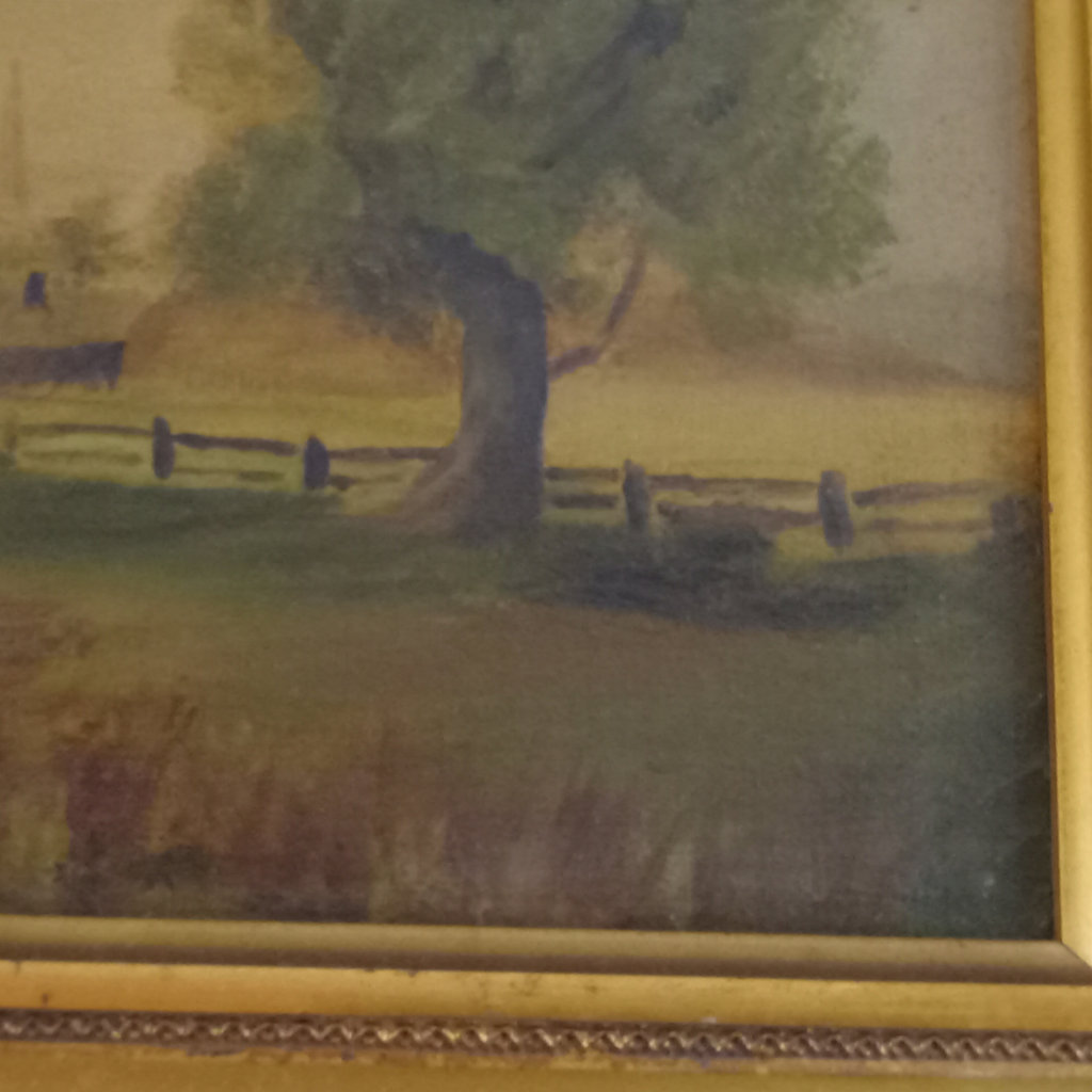 Antique Framed Landscape Painting - image 9 of 11