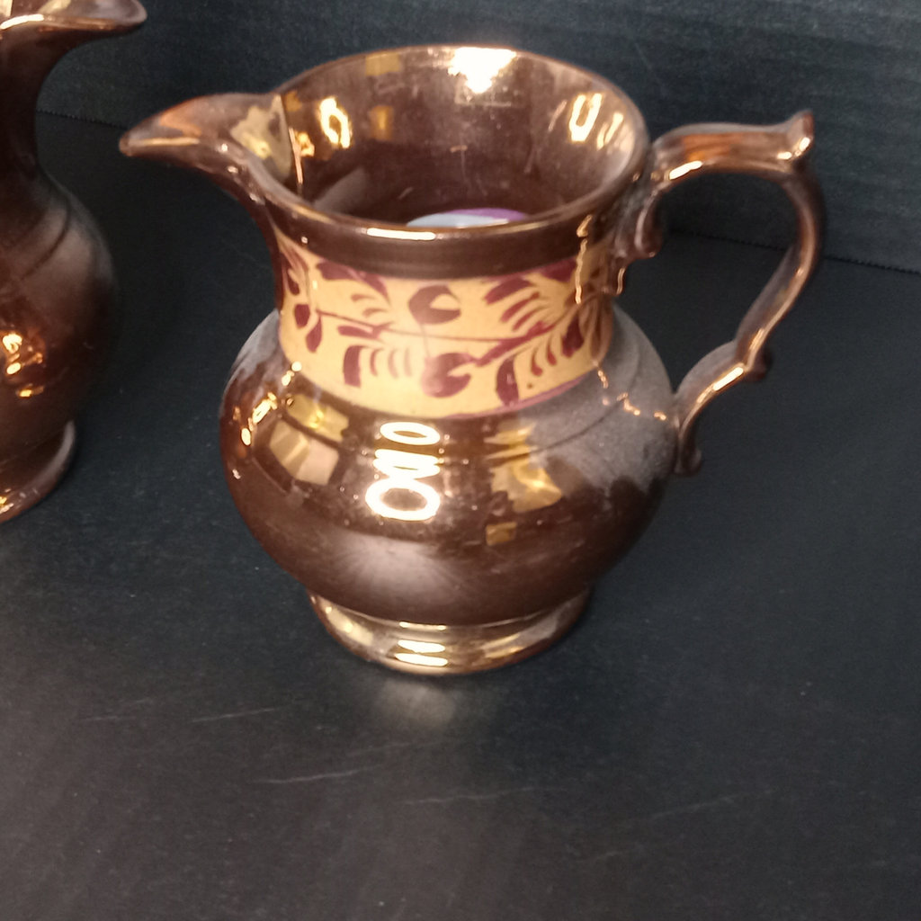 Antique Copper Lusterware & Custard Glass - image 2 of 13