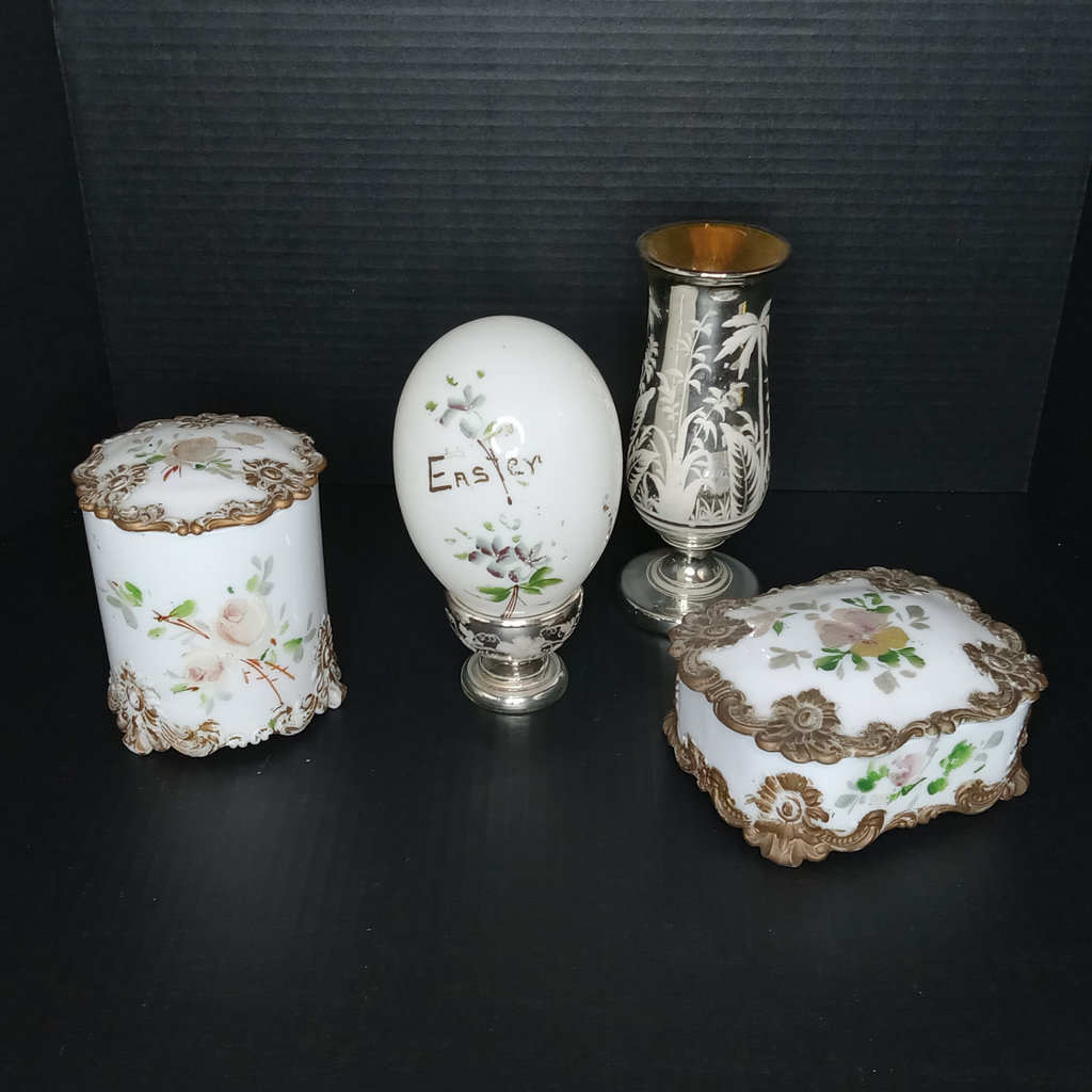 Antique Milk and Mercury Glass Decor - image 1 of 15