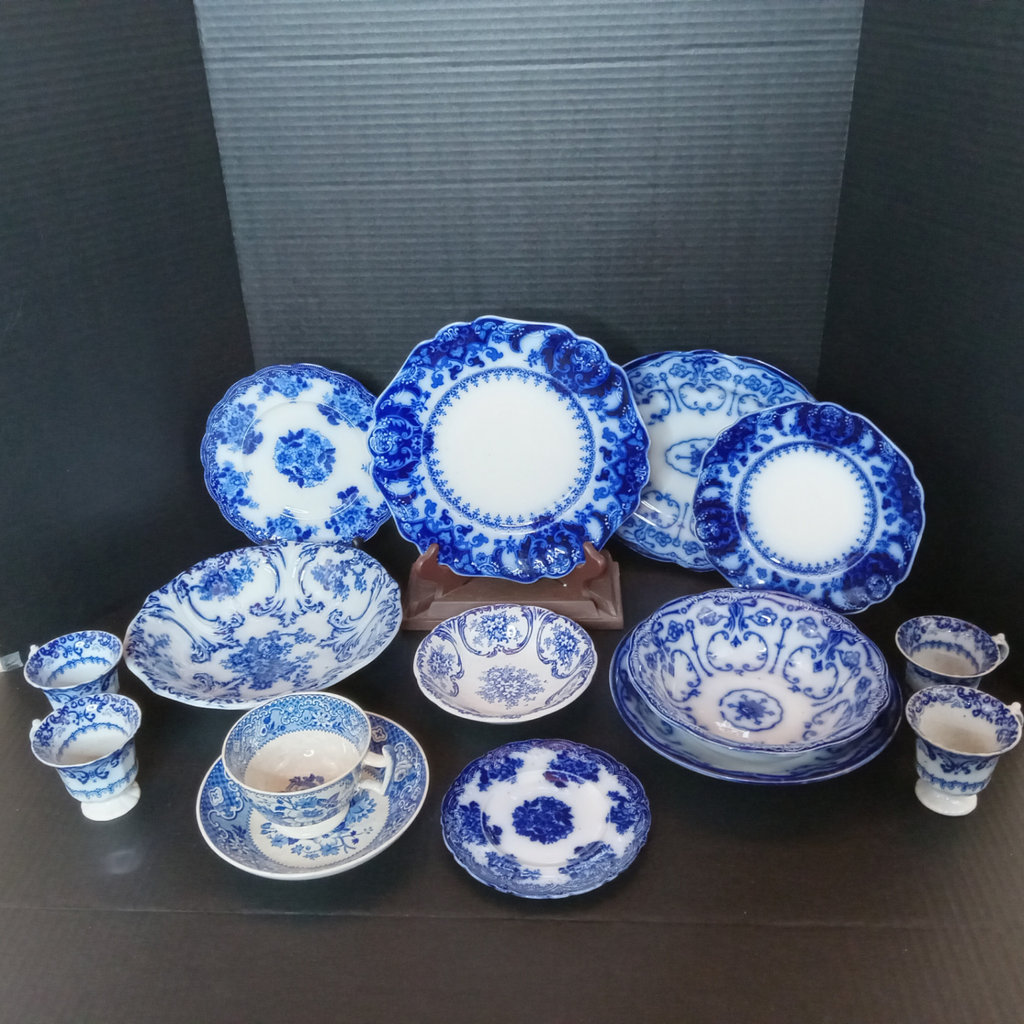 Antique Flow Blue Transferware - image 1 of 29