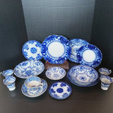 Antique Flow Blue Transferware - thumbnail 1 of 29