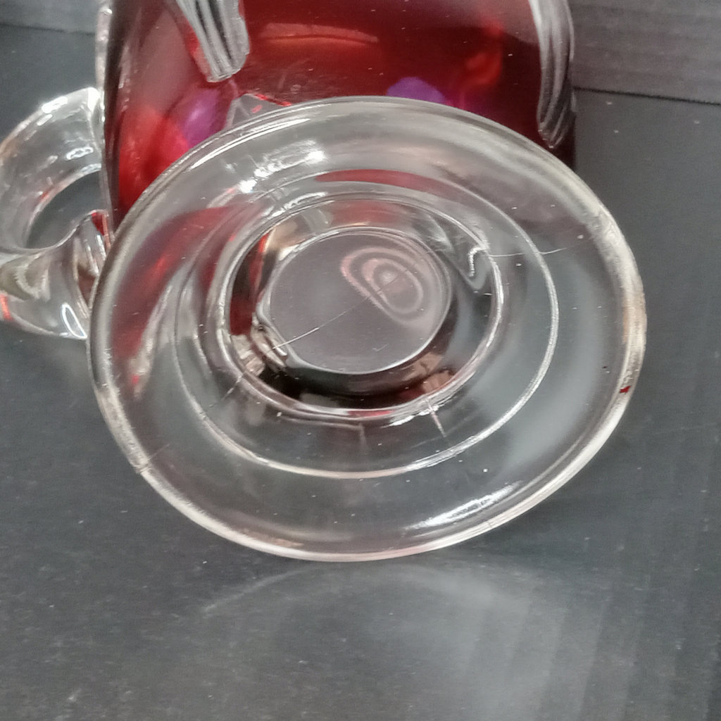 Ruby Flash on Colorless Glass "Huber" Pitcher Set - image 5 of 8
