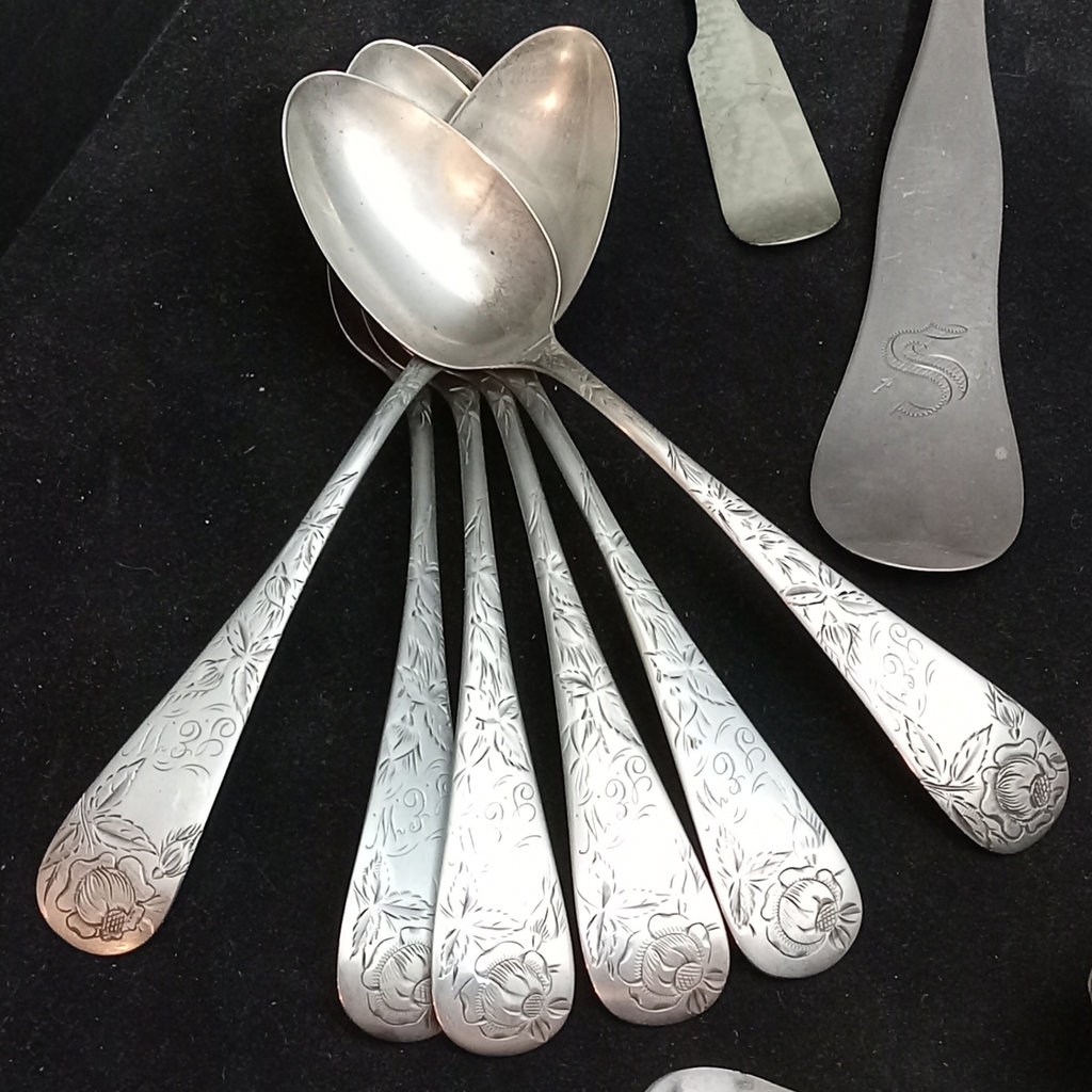 Antique Coin Silver Spoons - 597.7dwt - image 2 of 19