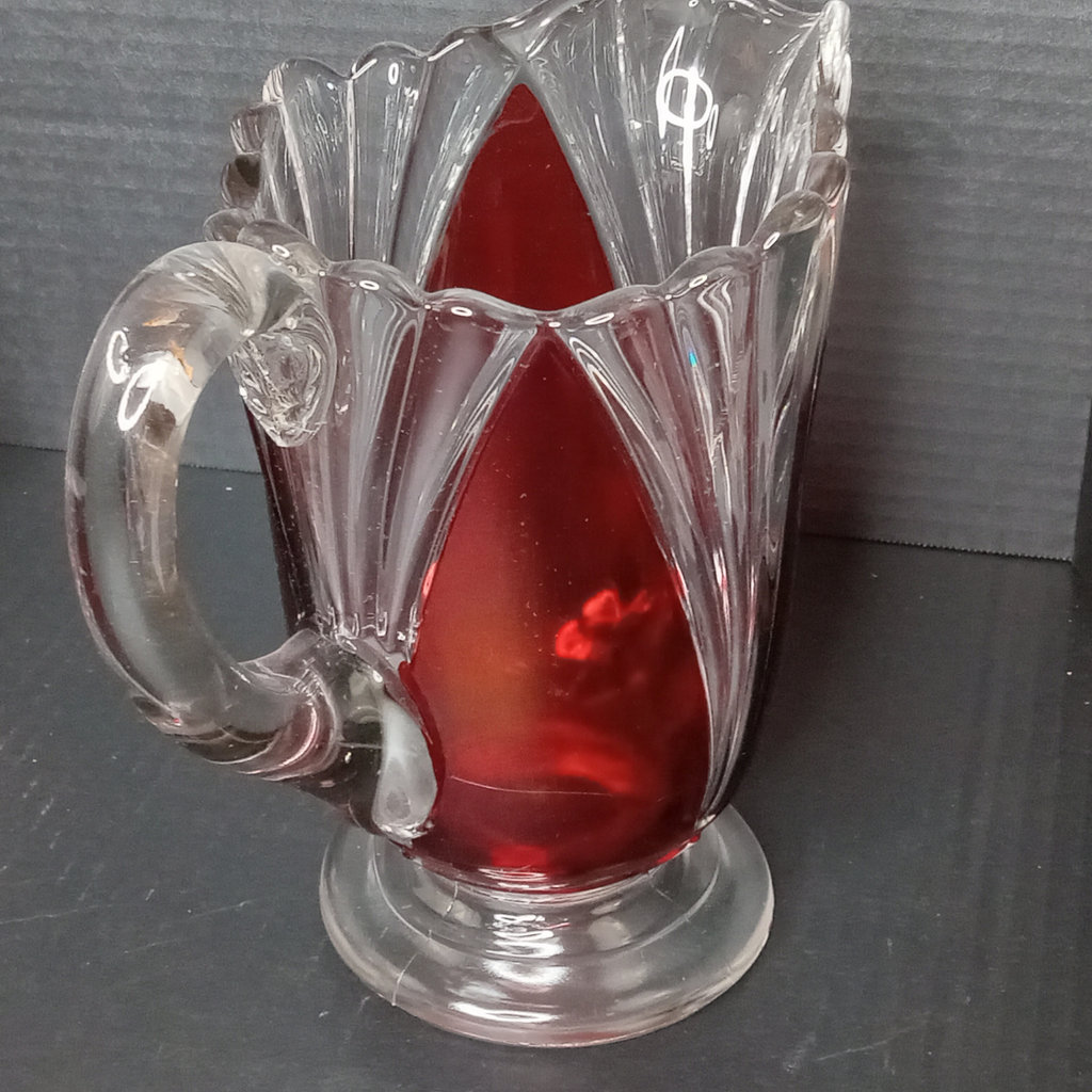 Ruby Flash on Colorless Glass "Huber" Pitcher Set - image 4 of 8