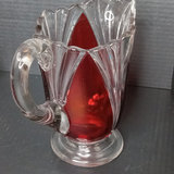 Ruby Flash on Colorless Glass "Huber" Pitcher Set - thumbnail 4 of 8