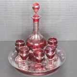 Antique Cranberry Glass Decanter Set - thumbnail 1 of 13