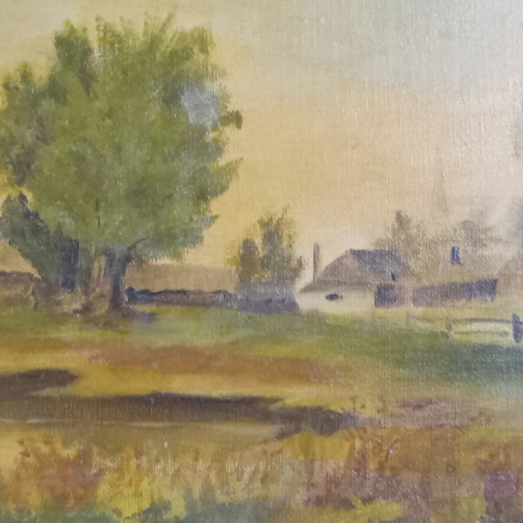 Antique Framed Landscape Painting - image 2 of 11