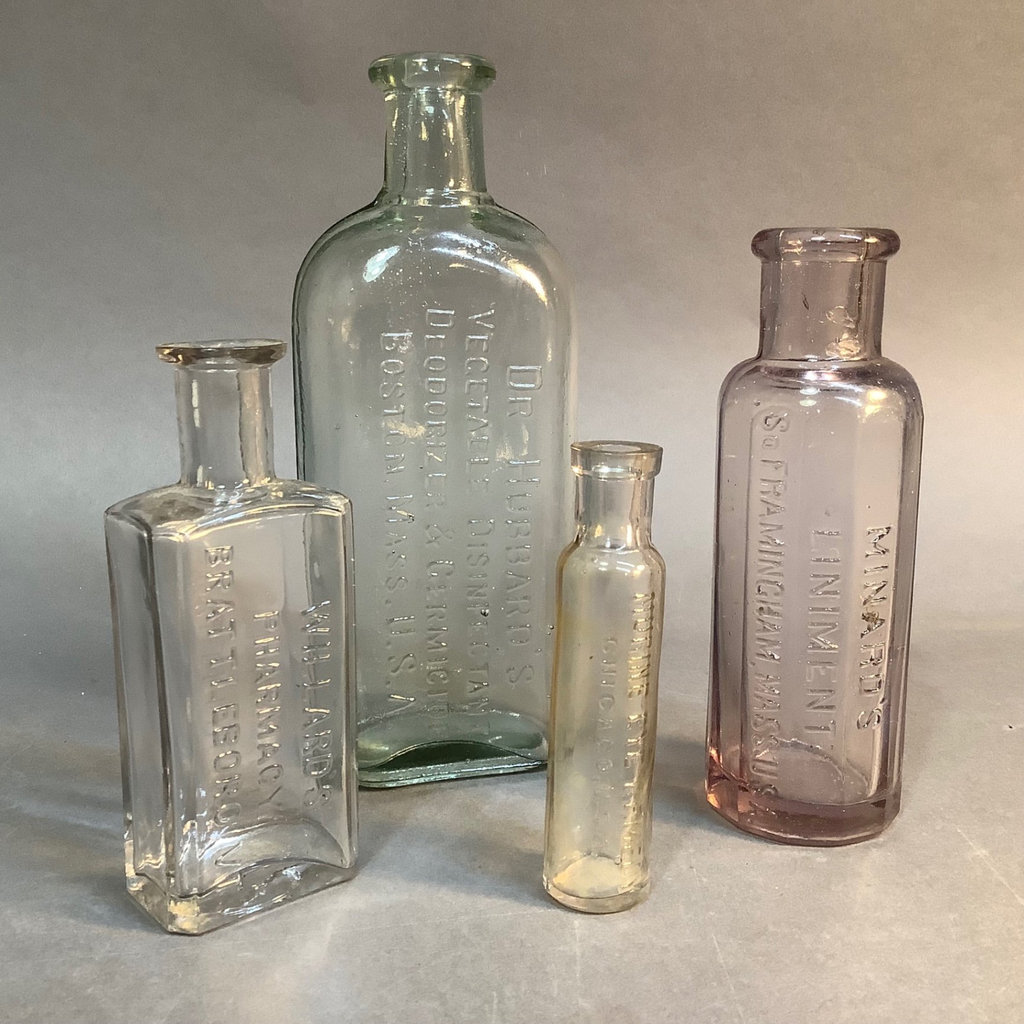Antique Clear Glass Elixir & Ink Bottles - image 7 of 11