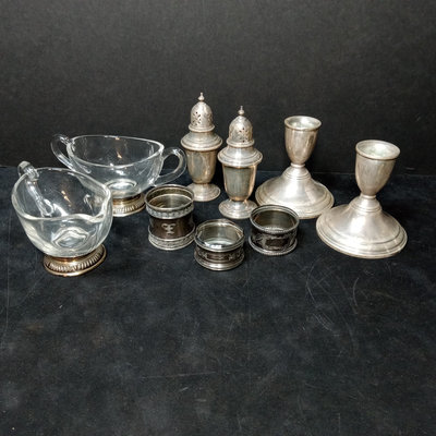 Sterling & Glass Tableware - 78.7+ dwt - Image 1 of 19
