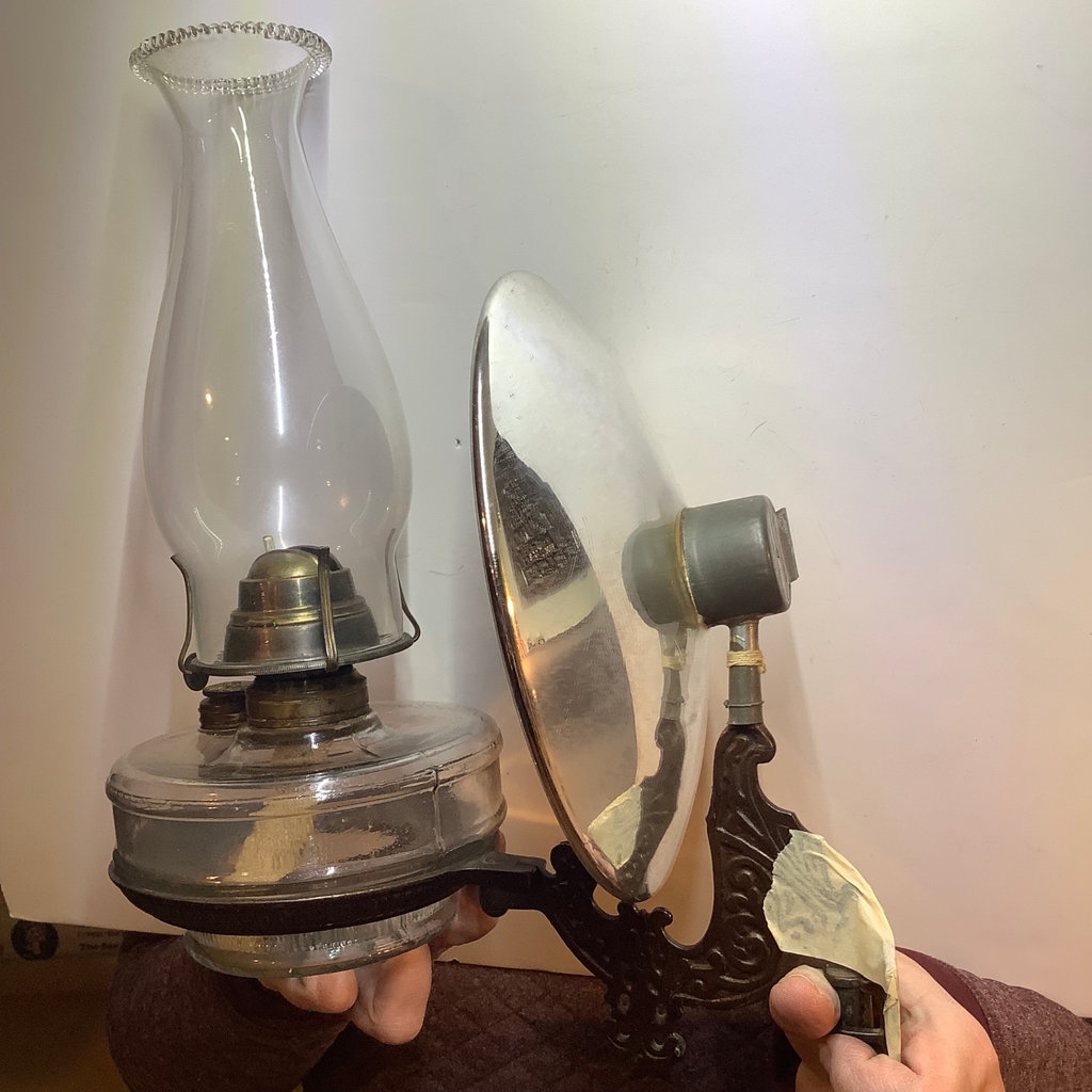 Antique Kerosene Lamps w/ Reflector and Wall Sconces - image 14 of 15
