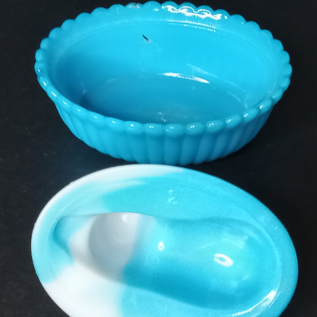 Antique Milk Glass Animal on Basket Dishes - image 3 of 12