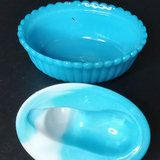 Antique Milk Glass Animal on Basket Dishes - thumbnail 3 of 12