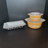 Vintage Pyrex - Butterly Gold / Black Snowflake - thumbnail 1 of 17
