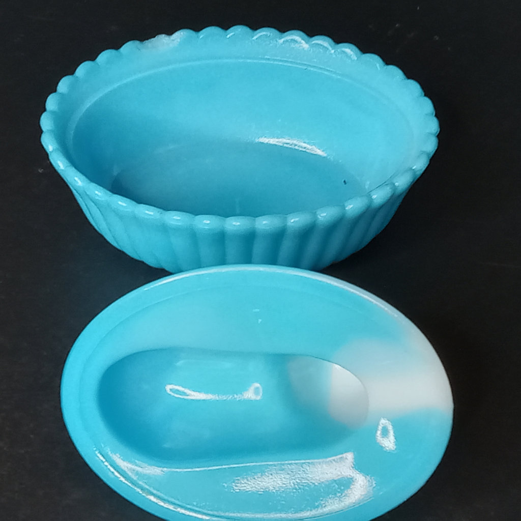 Antique Milk Glass Animal on Basket Dishes - image 7 of 12