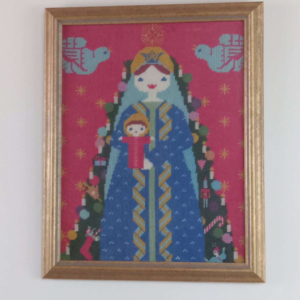 Antique Framed Christmas Cross Stitch - image 2 of 5