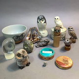 Wood and Ceramic Owl Decor - thumbnail 1 of 8