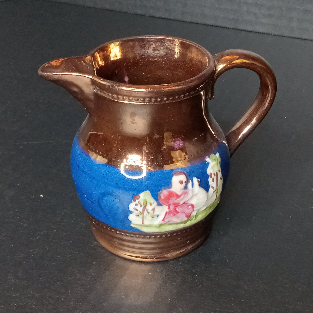 Antique Copper Lusterware & Custard Glass - image 9 of 13