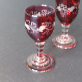 Antique Cranberry Glass Decanter Set - thumbnail 12 of 13
