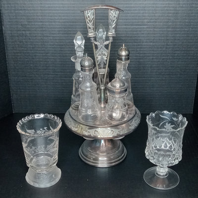 Antique Etched Glass - Image 1 of 18