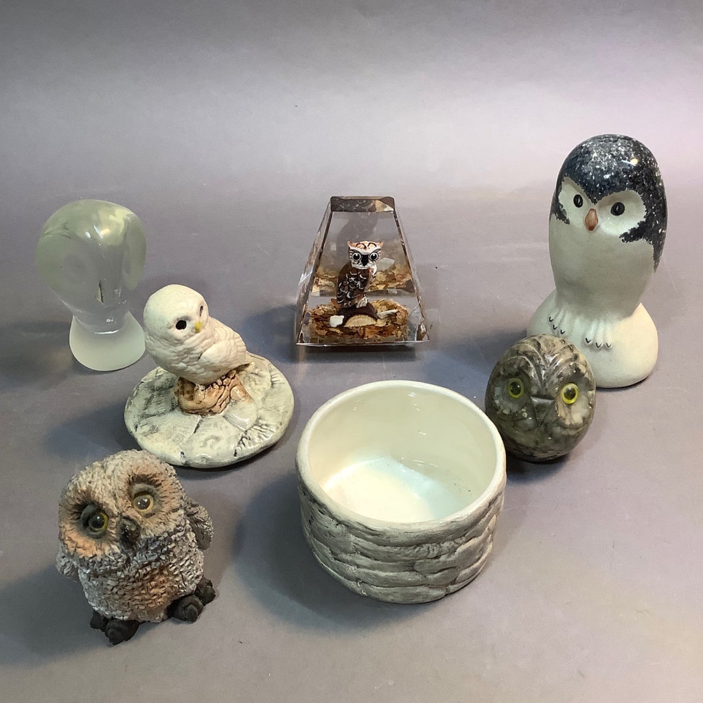 Wood and Ceramic Owl Decor - image 4 of 8