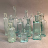 Antique Blue Glass Elixir & Ink Bottles - thumbnail 3 of 4