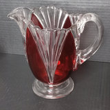 Ruby Flash on Colorless Glass "Huber" Pitcher Set - thumbnail 2 of 8