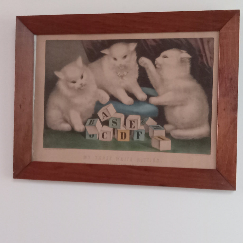 Antique Framed Currier & Ives Cat Prints - image 2 of 19