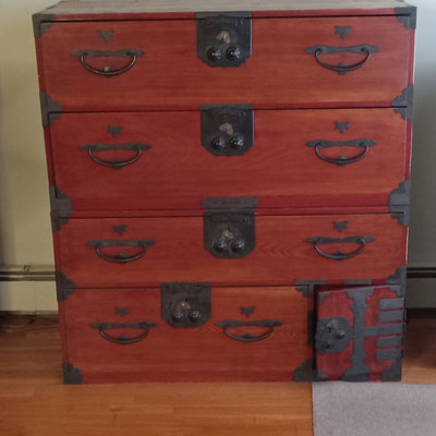 Japanese Fir Wood Tansu Chest - Image 1 of 19