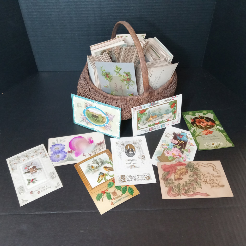 Antique Postcards in a Basket - image 1 of 16