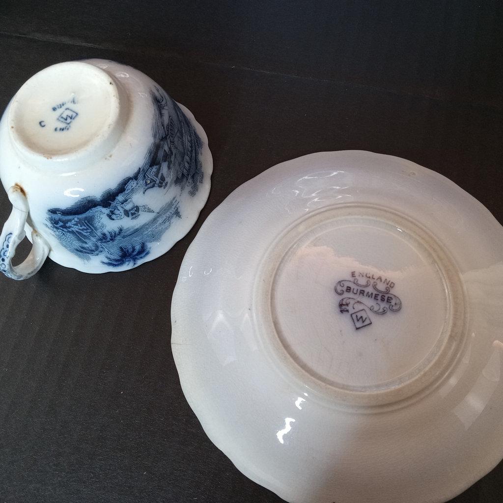 Antique Flow Blue Transferware - image 3 of 24