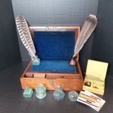 Antique Lap Desk & Ink Bottles - thumbnail 1 of 20