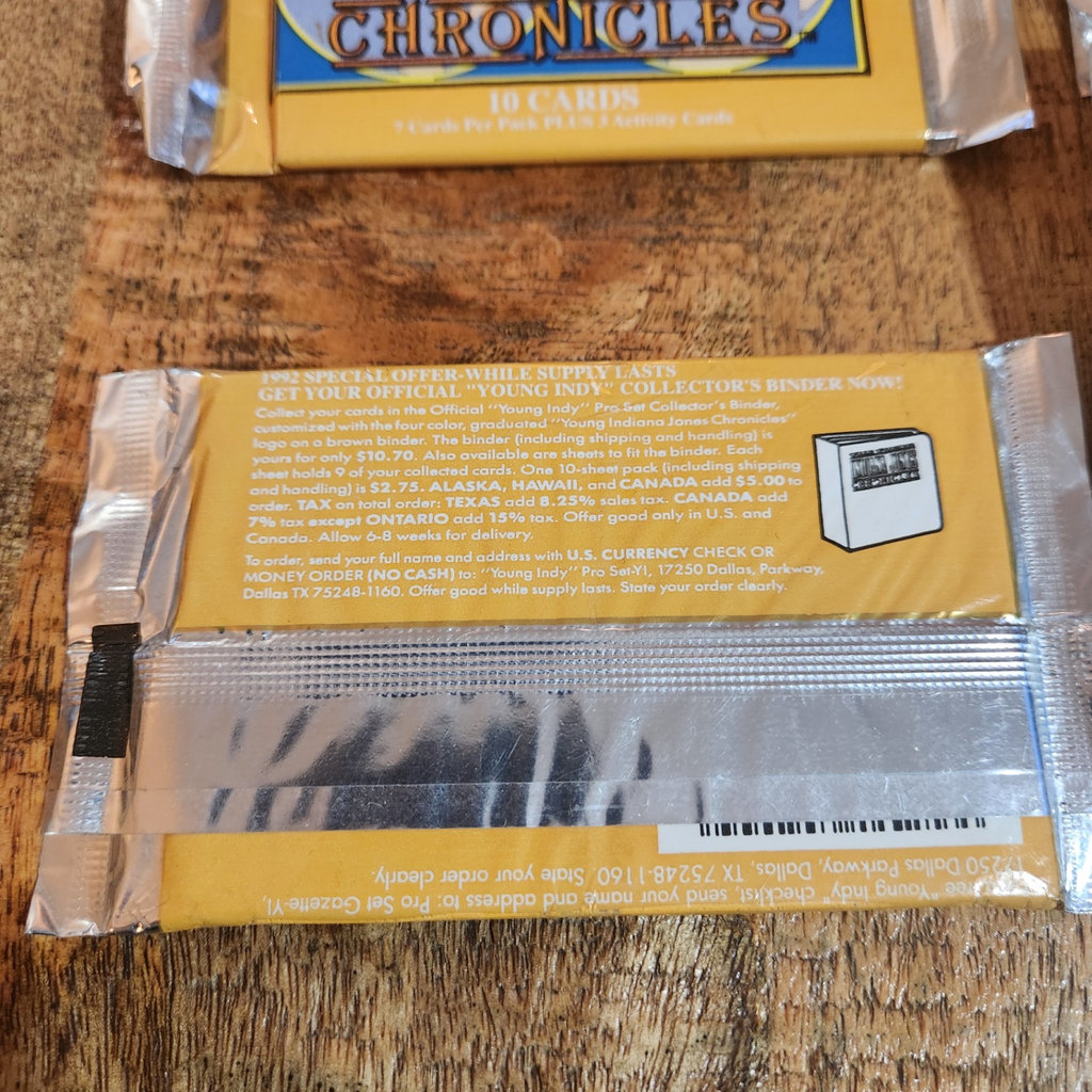 Pro Set Indiana Jones Trading Card Packs x 11 - image 3 of 3