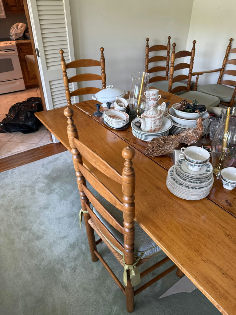 Antique Drop Leaf Country Dining Table w/Chairs, Excellent Conditon - image 2 of 4