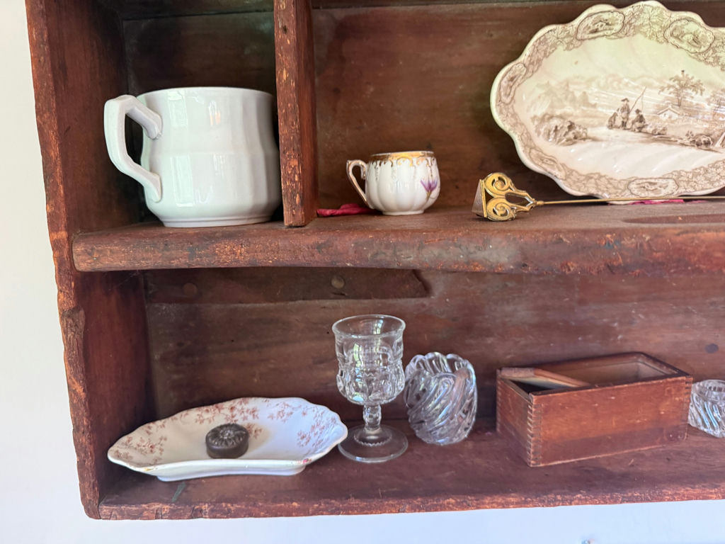 Vintage Shelf Lot of Antiques & Primitives - image 3 of 4