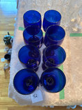 Eight cobalt blue wine glasses - thumbnail 2 of 2