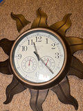 Sunburst wall clock and nautical string-art ships with wicker basket - thumbnail 2 of 9