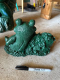 Green frog garden statue set - thumbnail 6 of 12