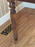 Vintage wooden desk with leather top and five drawers - thumbnail 6 of 7