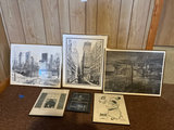 Set of framed black-and-white cityscape and architectural prints - thumbnail 2 of 13