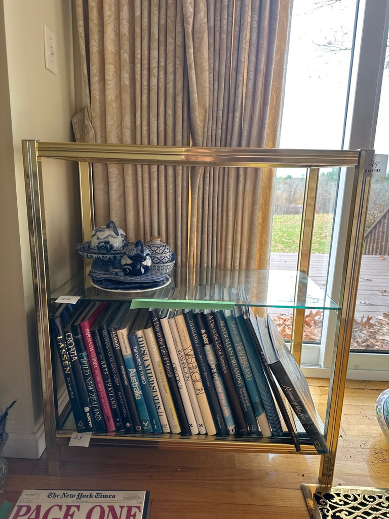 Brass Glass Shelving Unit  - image 1 of 5