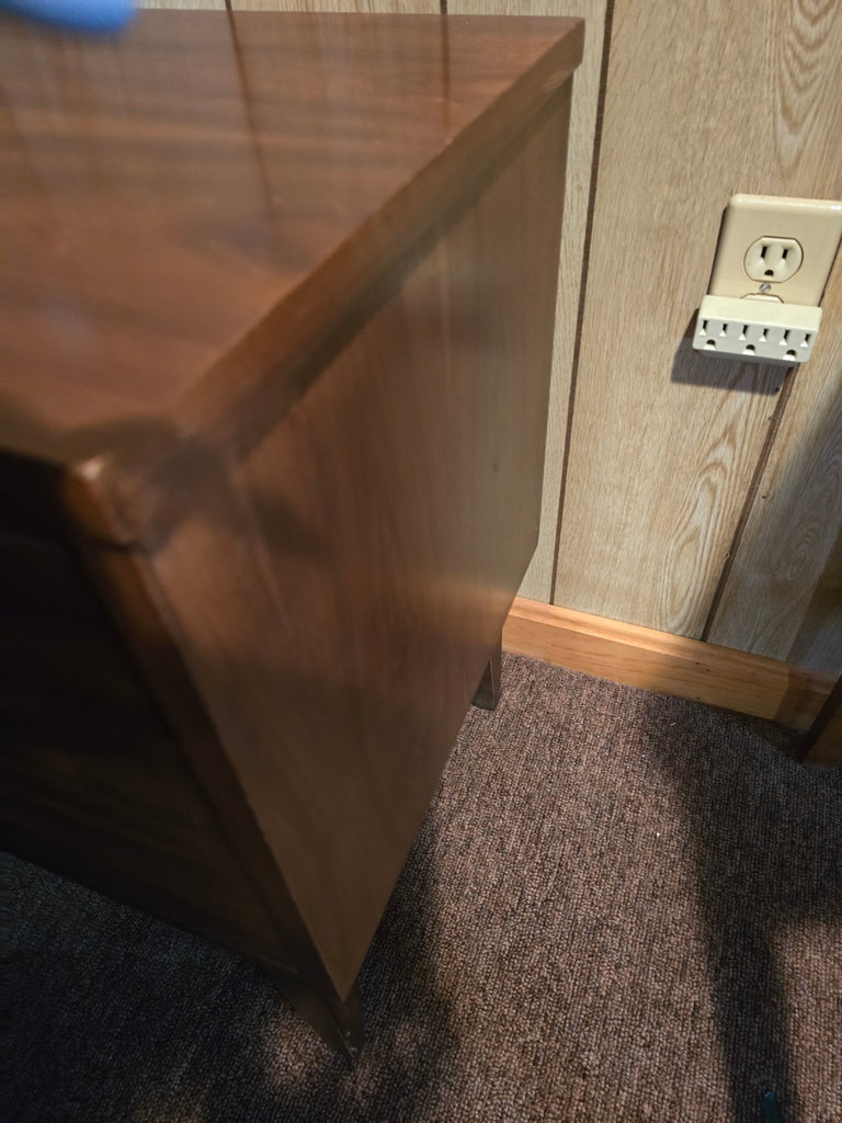 Two-drawer mid-century wooden nightstand - image 4 of 7